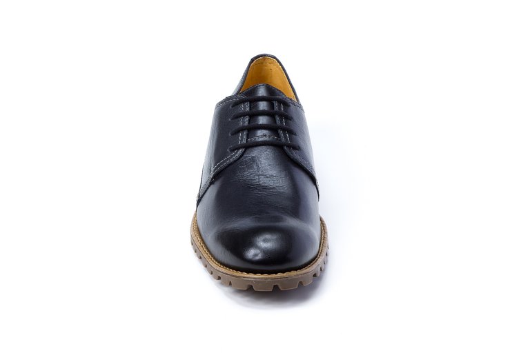 Alexis Derby Shoes 4 Eyelet Plain Toe - Navy