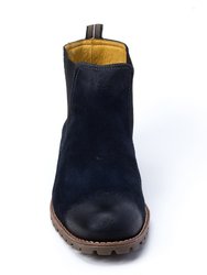 Allan Plain Toe Demi Boots - Navy