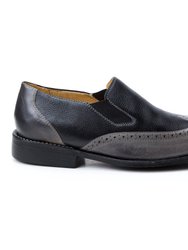 Alphonse Double Gore Wing Tip Slip On Shoe