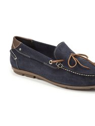 Andres Navy Driving Moccasin Shoes - Navy