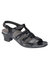 Allegro Heel Strap Sandal - Wide In Black Croc - Black Croc