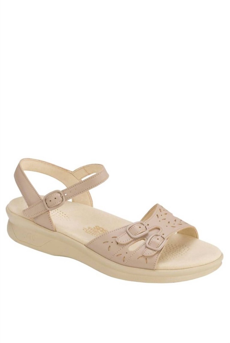 Duo Quarter Snap Sandal - Double Wide In Natural - Natural