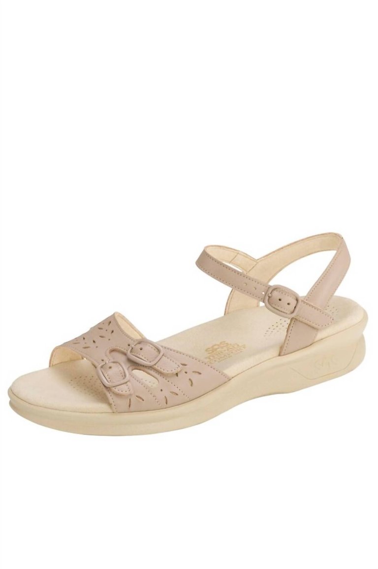 Duo Quarter Snap Sandal - Double Wide In Natural