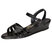 Strippy Sandal - Wide In Black Patent