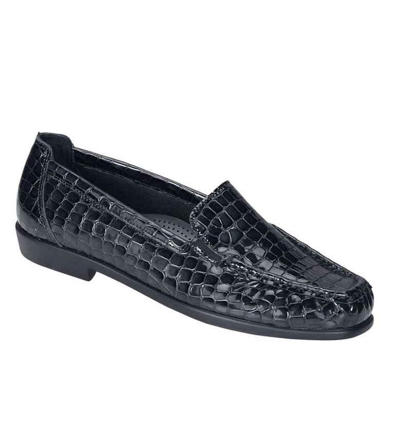 Women's Joy Loafer - Wide In Black Croc