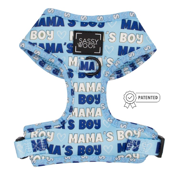 Dog Adjustable Harness - Mama's Boy - Blue