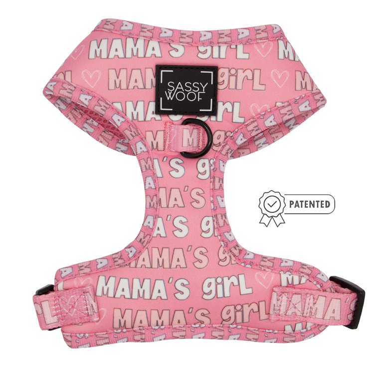 Dog Adjustable Harness - Mama's Girl - Pink