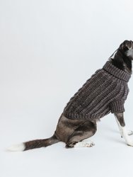 Dog Cable Knit Sweater - Black