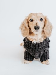 Dog Cable Knit Sweater - Black