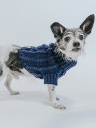 Dog Cable Knit Sweater - Blue