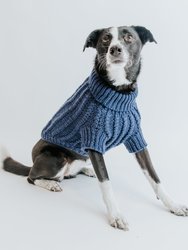 Dog Cable Knit Sweater - Blue