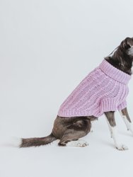 Dog Cable Knit Sweater - Lavender