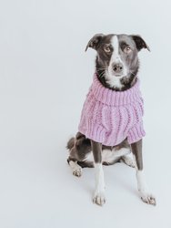 Dog Cable Knit Sweater - Lavender