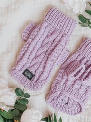 Dog Cable Knit Sweater - Lavender - Lavender