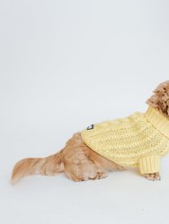 Dog Cable Knit Sweater - Yellow