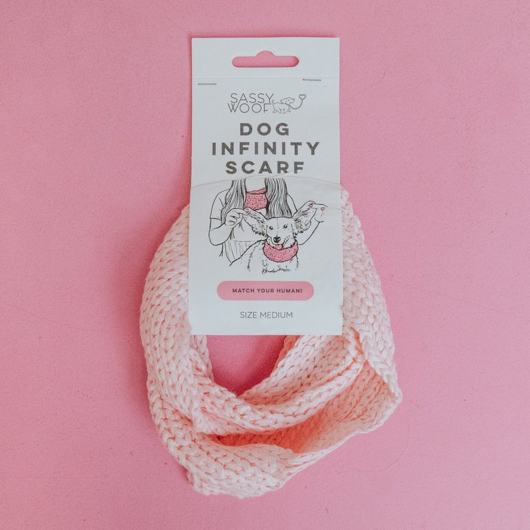 Dog Infinity Scarf - Pink - Pink