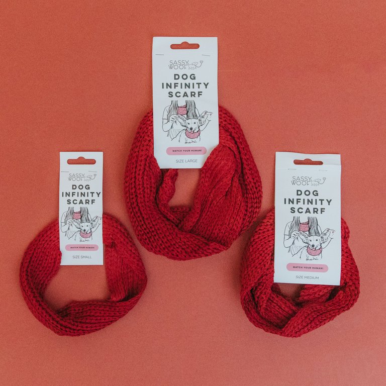 Dog Infinity Scarf - Red - Red
