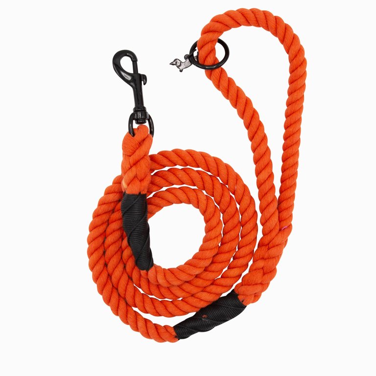 Dog Rope Leash - Neon Orange - Neon Orange