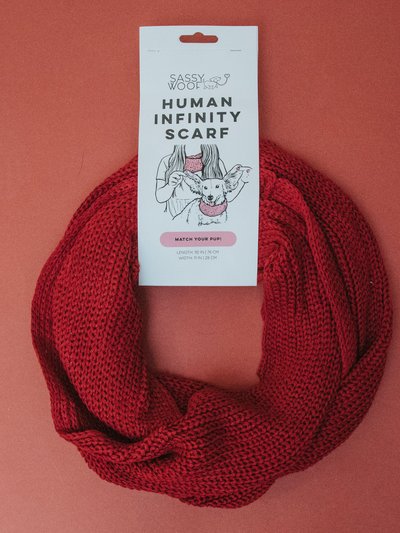 Sassy Woof Human Infinity Scarf - Red product