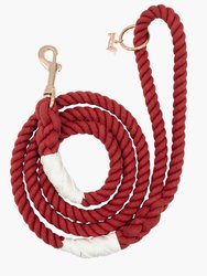 Rope Leash - Crimson - Solid Red
