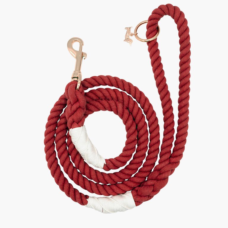 Rope Leash - Crimson - Solid Red