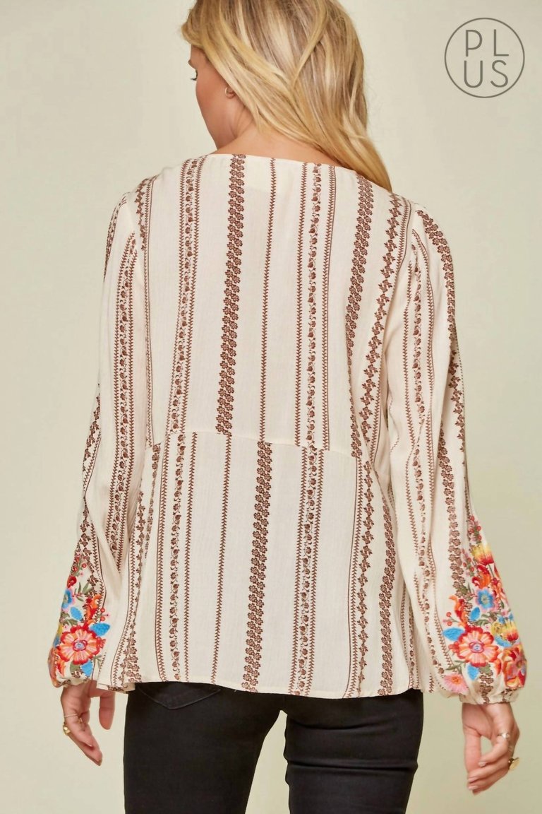 Classic Embroidered Baby Doll Blouse