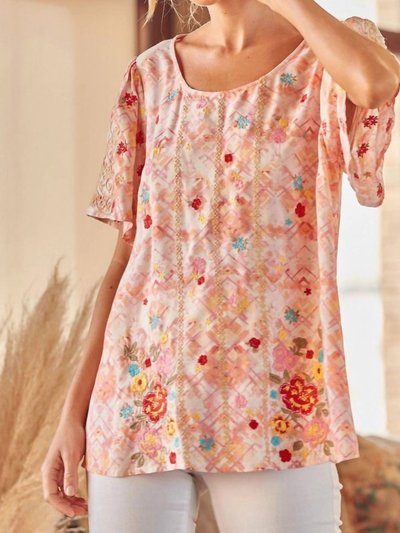 Savanna Jane Floral Embroidered Short Sleeve Blouse product