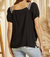 Young Contemporary Top In Black W/ Embroidery