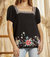 Young Contemporary Top In Black W/ Embroidery - Black W/ Embroidery