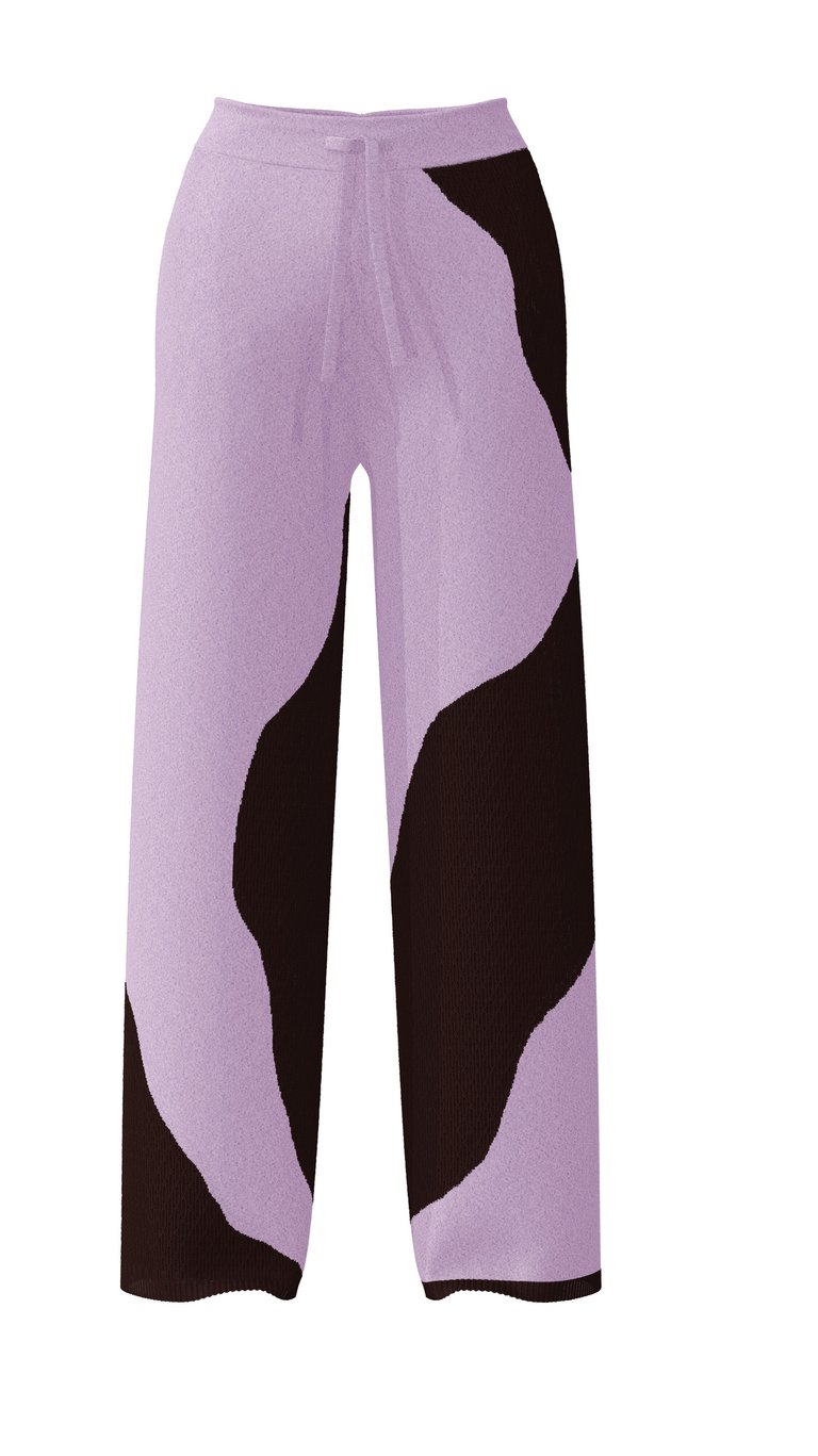 Shae Colour Blocking Pants - Purple/Black