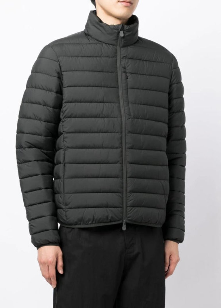 Men Erion Black Quilted Puffer Coat Jacket - Black