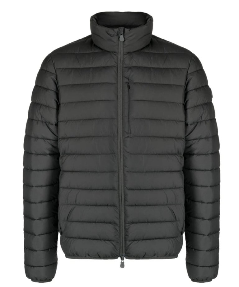 Save The Duck Men Erion Black Quilted Puffer Coat Jacket