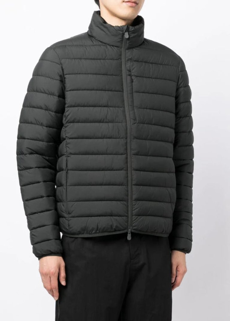 Save The Duck Men Erion Black Quilted Puffer Coat Jacket - Black