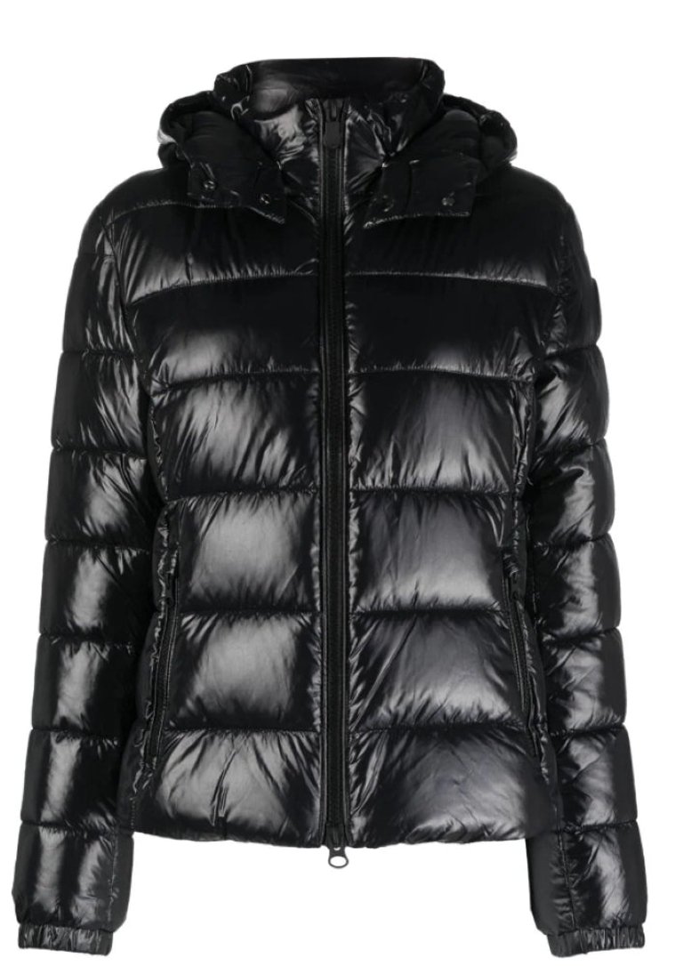 Women Cosmary Black Detachable Hooded Puffer Jacket