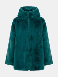 Women's Bridget Faux Fur Reversible Hooded Jacket - Evergreen