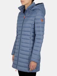 Women's Carol Coat with Detachable Hood - Stone Blue