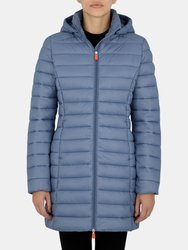 Women's Carol Coat with Detachable Hood - Stone Blue