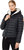 Women's Gwen Hooded Sherpa Black Coat Jacket - Black