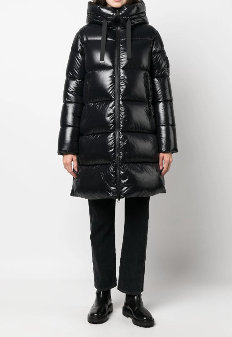 Women's Isabel Shiny 3/4 Heavy Puffer Coat - Black