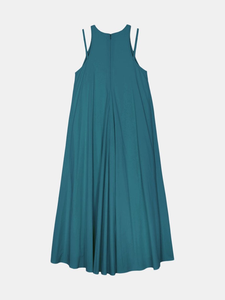 Double Strap Dress in Teal Blue