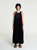 Gathered Long Dress in Black - Black