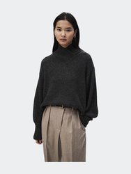 High V-Neck Sweater In Charcoal - Charcoal