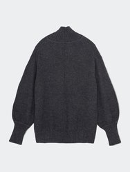 High V-Neck Sweater In Charcoal