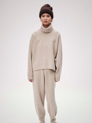 Knit Track Pants In Oatmeal