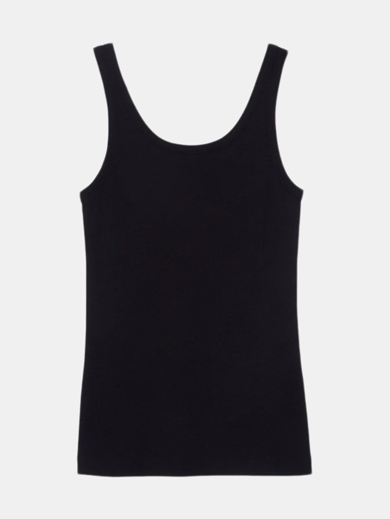 Scoop Neck Tank in Black - Black