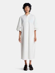 Twisted Sleeve Shirt Dress in Off White - Off White