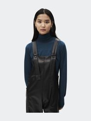 Vegan Leather Overalls In Black