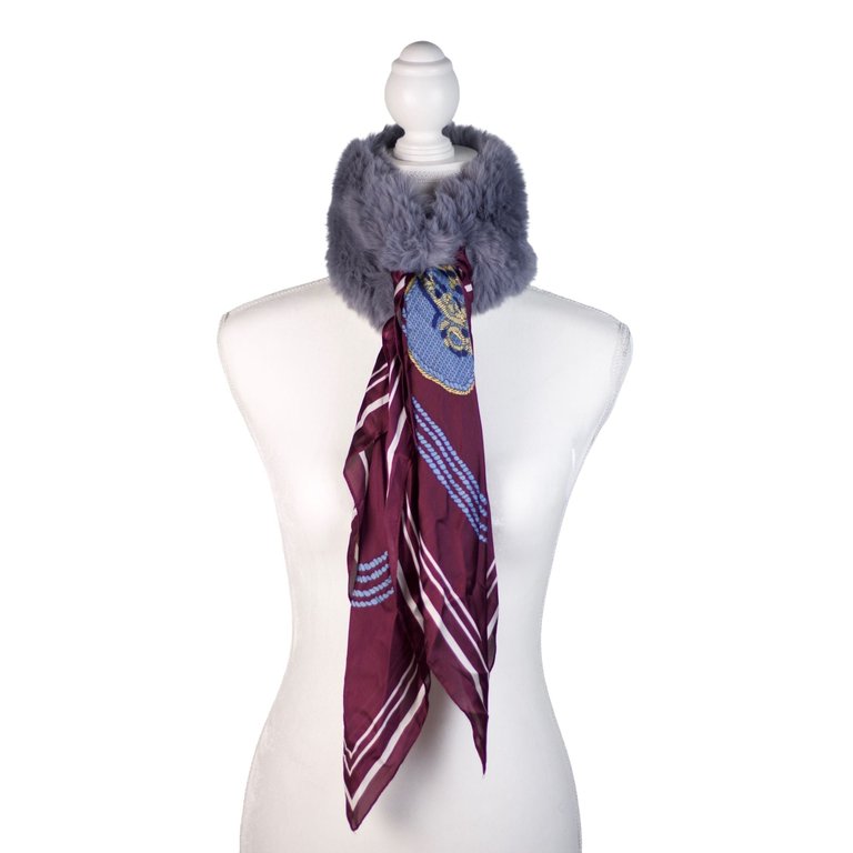 The Davina Scarf - Gray/Maroon