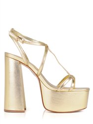 Adriana Platform Sandals In Gold - Gold