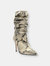 Ashlee Snake-Embossed Leather Bootie